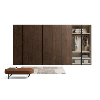 Ritmo wardrobe with canneté hinged door | Dallagnese